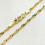 14K Solid Gold Wheat Chain